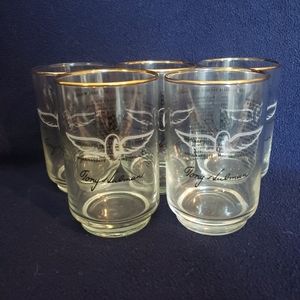 Vintage 1963 & 1966 Indy 500 Indy Gold Rimmed Drinking Glasses Tony Hulman (5)